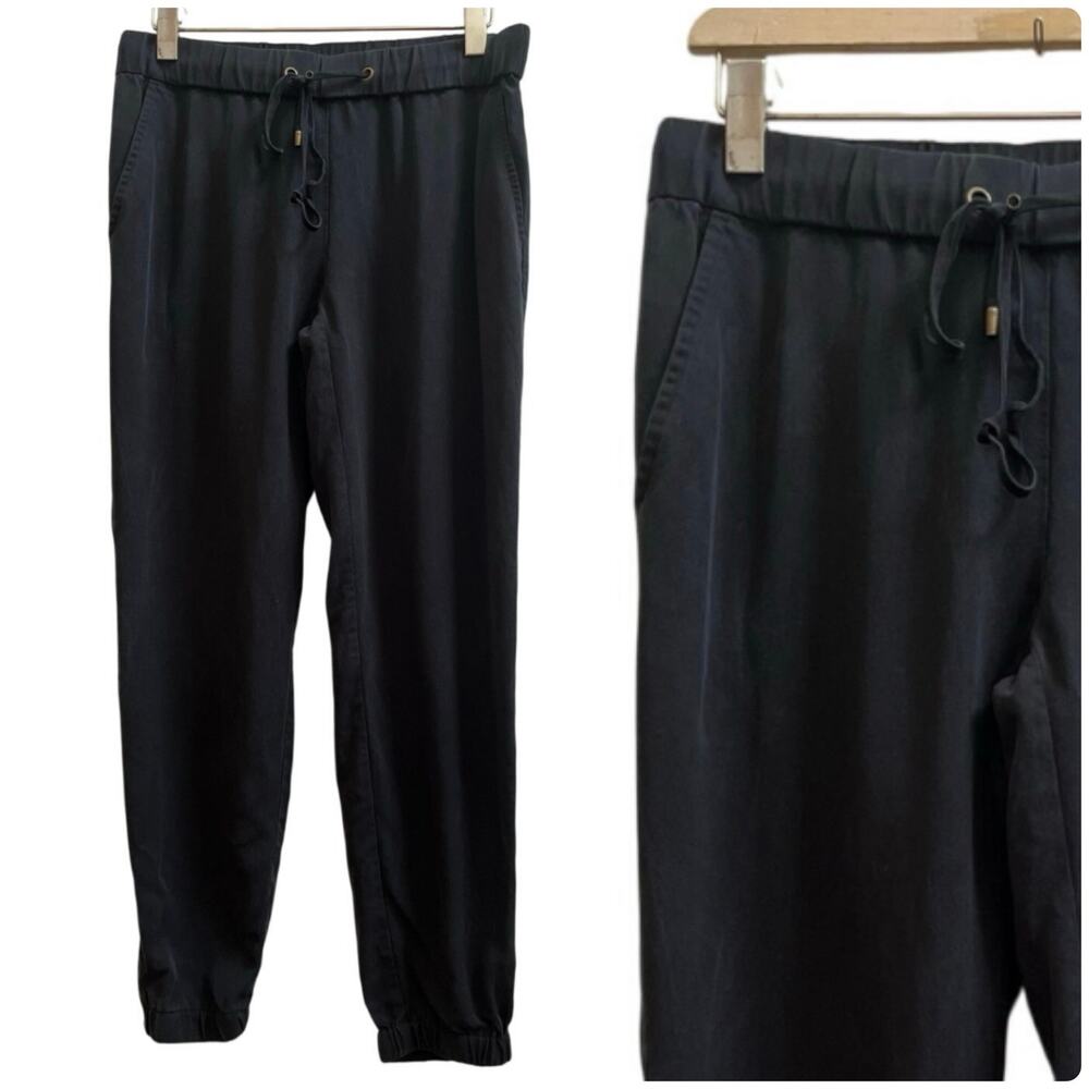 Eileen Fisher Black Tencel Casual Drawstring Elastic Waistband Joggers Size XS